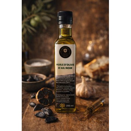Huile d’olive à l’ail noir de La Réunion Exotic Flavors 250 ml