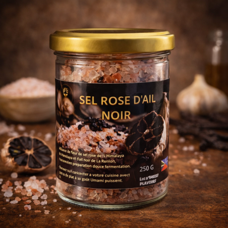 Sel rose  de l’Himalaya d’ail noir Exotic Flavors La Réunion 250 g épicerie fine