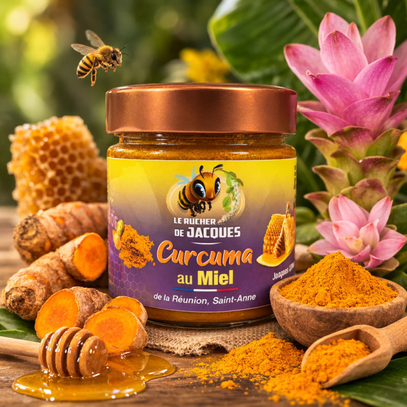 Miel de Curcuma – Miel de fleurs au curcuma mère | Rucher de Jacques