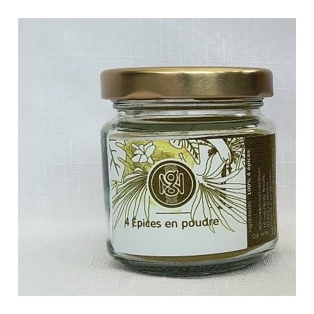 4 Épices en poudre 35g – Mélange d’épices réunionnais artisanal