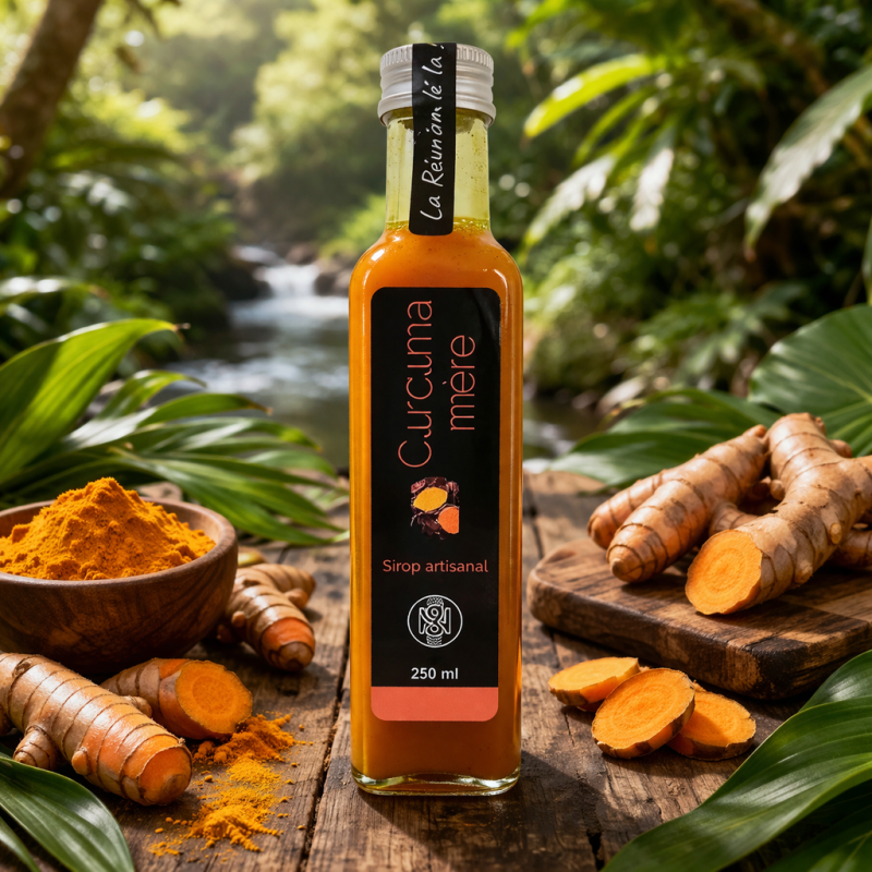 Sirop de Curcuma 250 ml – Nature & Gourmandises | Curcuma de La Réunion