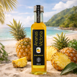 Sirop d’Ananas Victoria – L’intensité du fruit d’exception de La Réunion Issu de l’un des fruits les plus réputés au monde, ce s