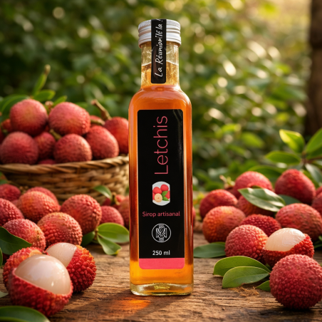 SIROP DE LETCHIS – Nature & Gourmandises Élaboré avec exigence par Nature & Gourmandises, ce sirop de letchis incarne toute la d