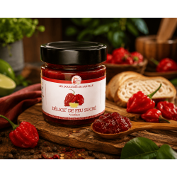 Les Douceurs de Sar'elle – Délice de Feu Sucré | Confiture Artisanale de Piment Réunion  (67 caractères)