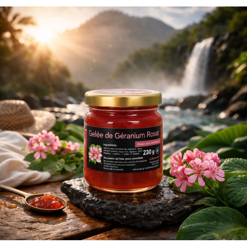 Gelée de Géranium Rosat Réunion – Nature & Gourmandises | Gelée florale artisanale