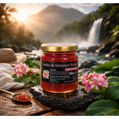 Gelée de Géranium Rosat Réunion – Nature & Gourmandises | Gelée florale artisanale