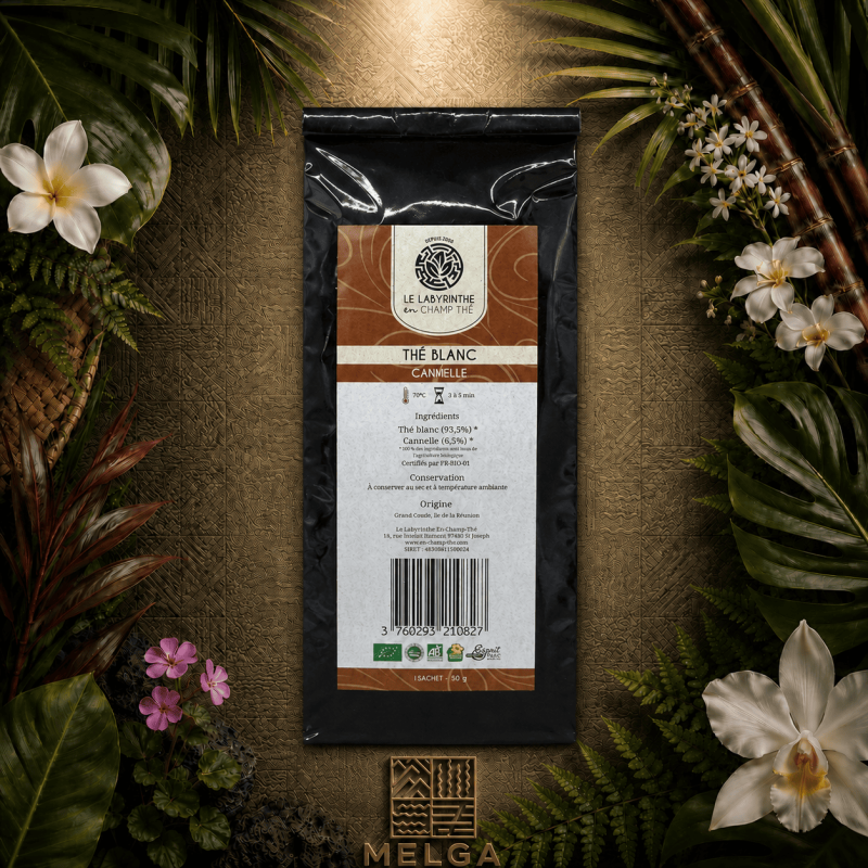 hé Blanc à la Cannelle Bio - Infusion Chaleureuse & Épicée | Labyrinthe en Champ Thé
