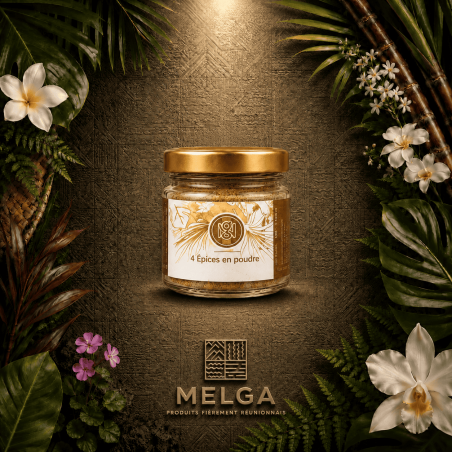 4 Épices en poudre 35g – Mélange d’épices réunionnais artisanal