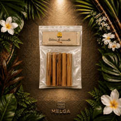 Les Bâtons de Cannelle de l'ile  de la Réunion produit, extrait et préparé par la Maison du Curcuma / Mémé Rivière.