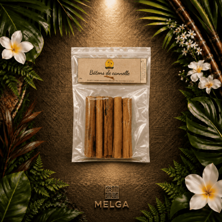 Les Bâtons de Cannelle de l'ile  de la Réunion produit, extrait et préparé par la Maison du Curcuma / Mémé Rivière.