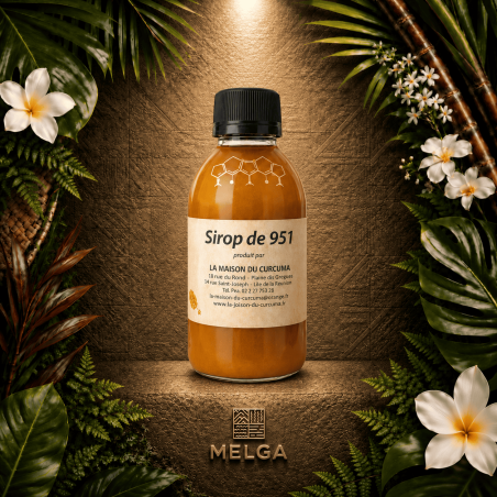 SIROP DE CURCUMA Mère 951, neuf doses de Curcuma, Cinq doses de Gingembre et une dose de poivre