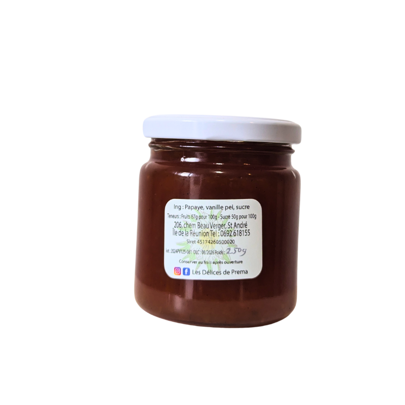 CONFITURE PAPAYE -VANILLE - Les délices de Préma