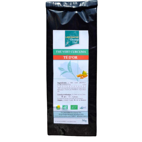 Thé Vert Curcuma Bio – Té d'Or du Labyrinthe en Champ Thé | MELGA.RE