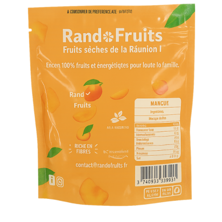 Mangue séchée RandoFruits – 100% fruit naturel de La Réunion | MELGA.re   MELGA.fr