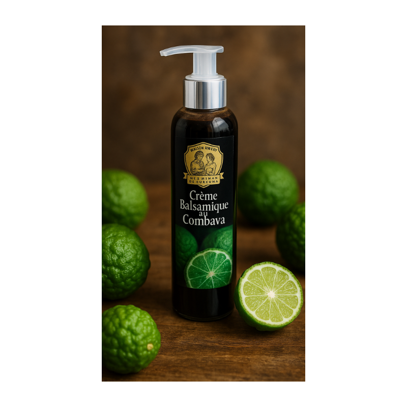 La Crème Balsamique au Combava de la Maison du Curcuma né de la collaboration entre la maître Vinaigrier CHAIX et Mémé Rivière