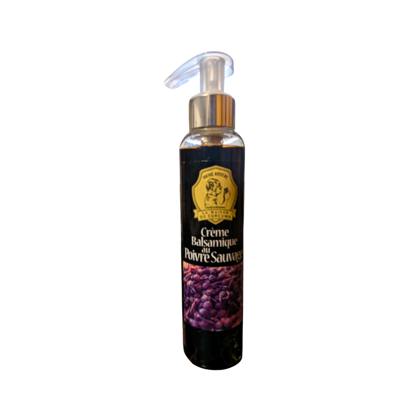 La Crème Balsamique au Poivre de la Maison du Curcuma né de la collaboration entre la maître Vinaigrier CHAIX et Mémé Rivière
