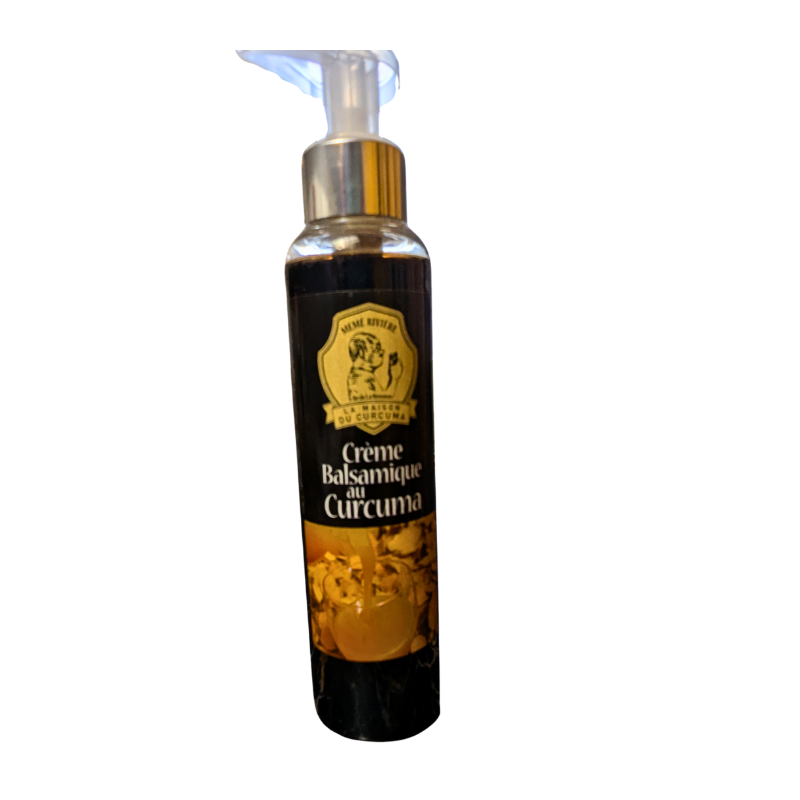 La Crème Balsamique Curcuma de la Maison du Curcuma né de la collaboration entre la maître Vinaigrier CHAIX et Mémé Rivière