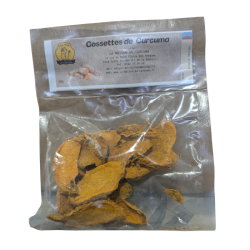Les cossettes de Curcuma en sachet.